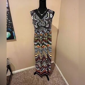 Chico Multicolor Patterned Maxi Dress, size Small (Chico 1)